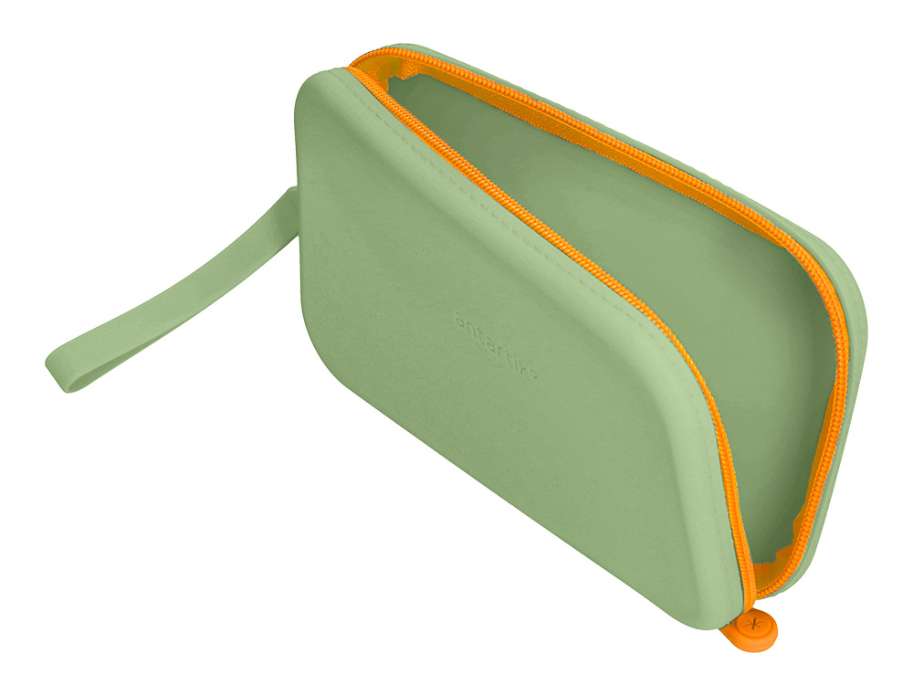 ESTUCHE PORTATODO ANTARTIK TROPICAL DIVE SILICONA SOFT RECTANGULAR 190X120X25 MM VERDE MILITAR