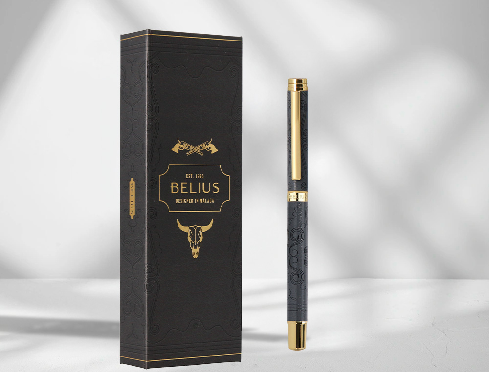 ROLLER BELIUS WILD WEST ALUMINIO COLOR NEGRO DORADO TINTA COLOR NEGRO CAJA DE DISEO