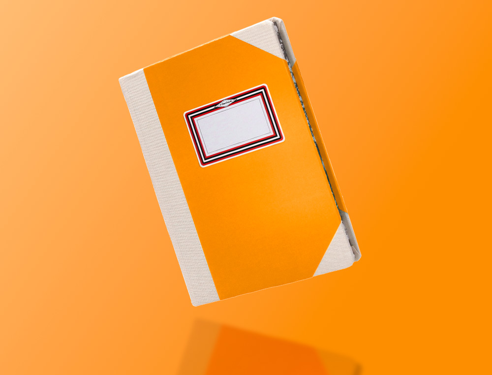 LIBRO CARTONE COSIDO FERNANDES FLECHA DIN A5+ RAYADO HORIZONTAL 50 HOJAS 100 GR NARANJA