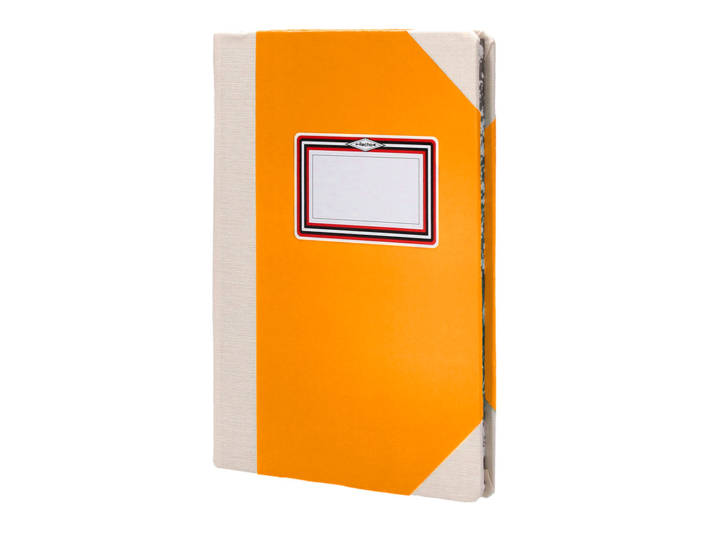 LIBRO CARTONE COSIDO FERNANDES FLECHA DIN A5+ RAYADO HORIZONTAL 50 HOJAS 100 GR NARANJA