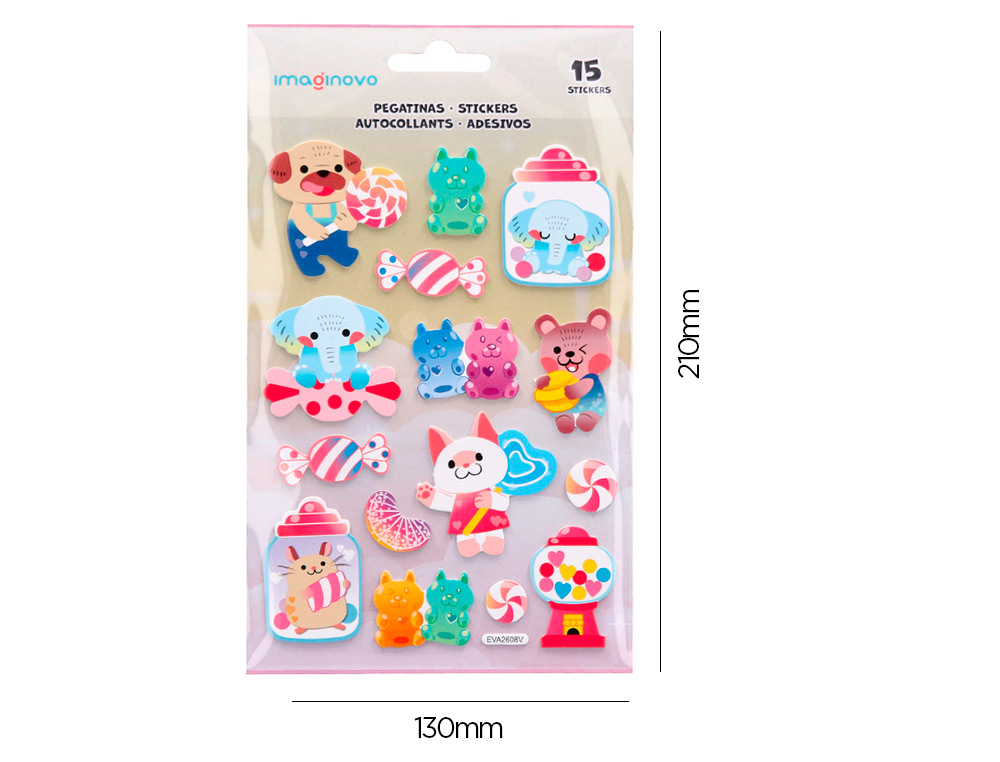 PEGATINAS IMAGINOVO DULCES MAGIC DREAMS CON RELIEVE 210X130 MM EN BLISTER