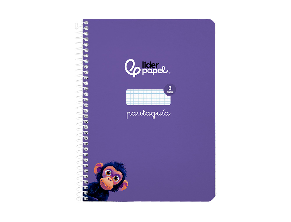 CUADERNO ESPIRAL LIDERPAPEL A5 PAUTAGUIA TAPA BLANDA 40H 75GR CUADRO PAUTADO 3MM COLOR LILA