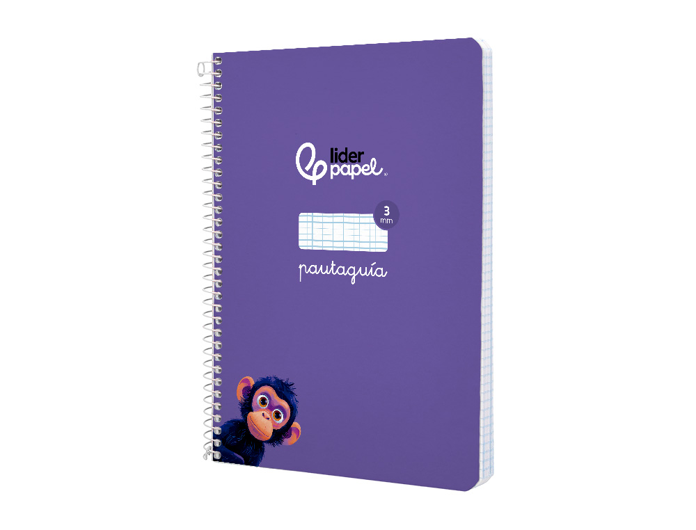 CUADERNO ESPIRAL LIDERPAPEL A5 PAUTAGUIA TAPA BLANDA 40H 75GR CUADRO PAUTADO 3MM COLOR LILA