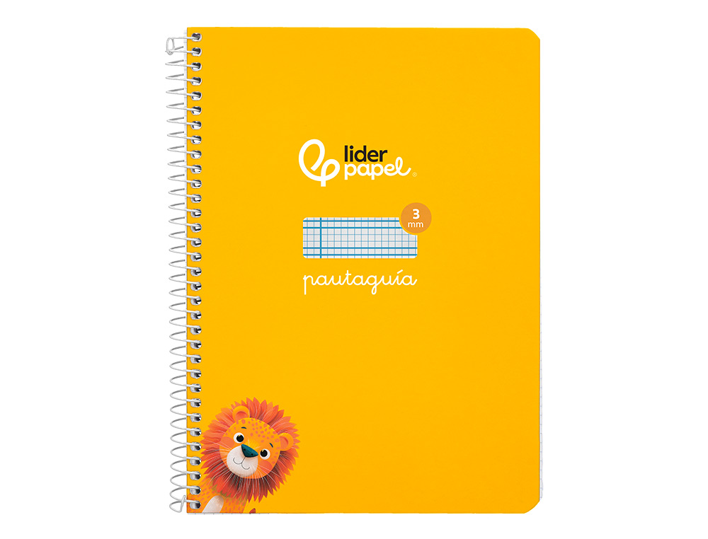 CUADERNO ESPIRAL LIDERPAPEL A5 PAUTAGUIA TAPA DURA 80H 90GR CUADRO PAUTADO 3MM COLOR AMARILLO