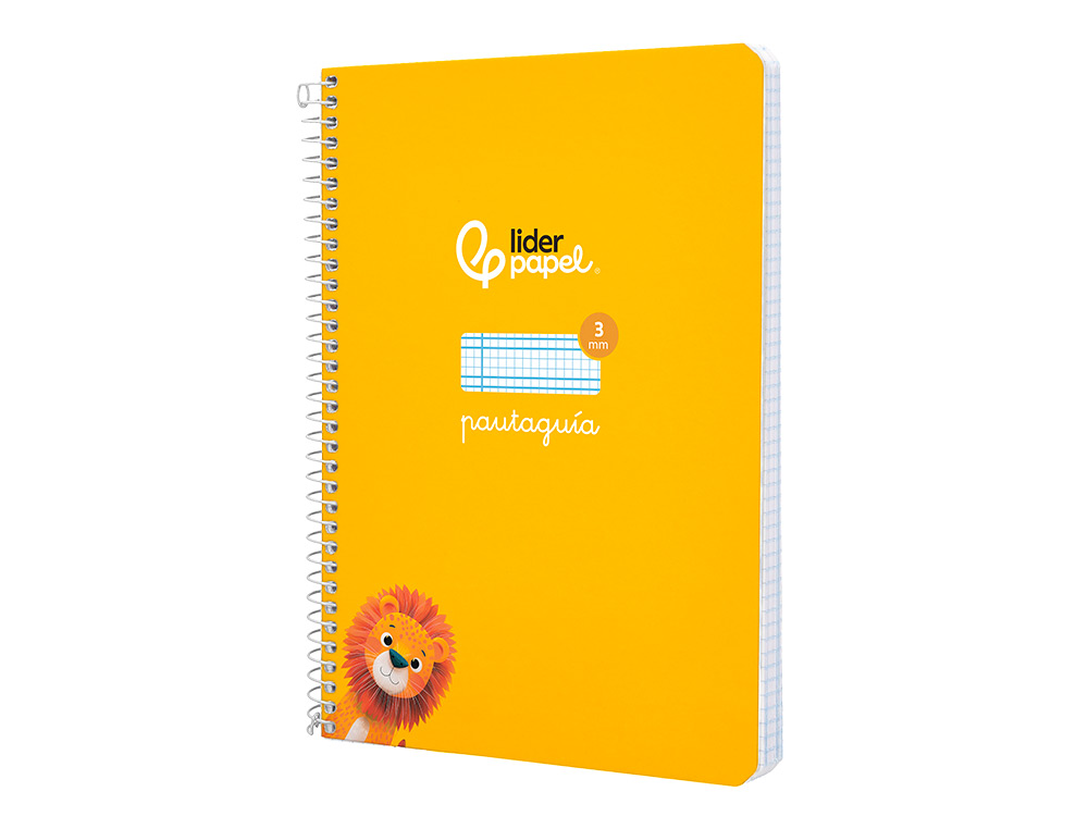 CUADERNO ESPIRAL LIDERPAPEL A5 PAUTAGUIA TAPA DURA 80H 90GR CUADRO PAUTADO 3MM COLOR AMARILLO