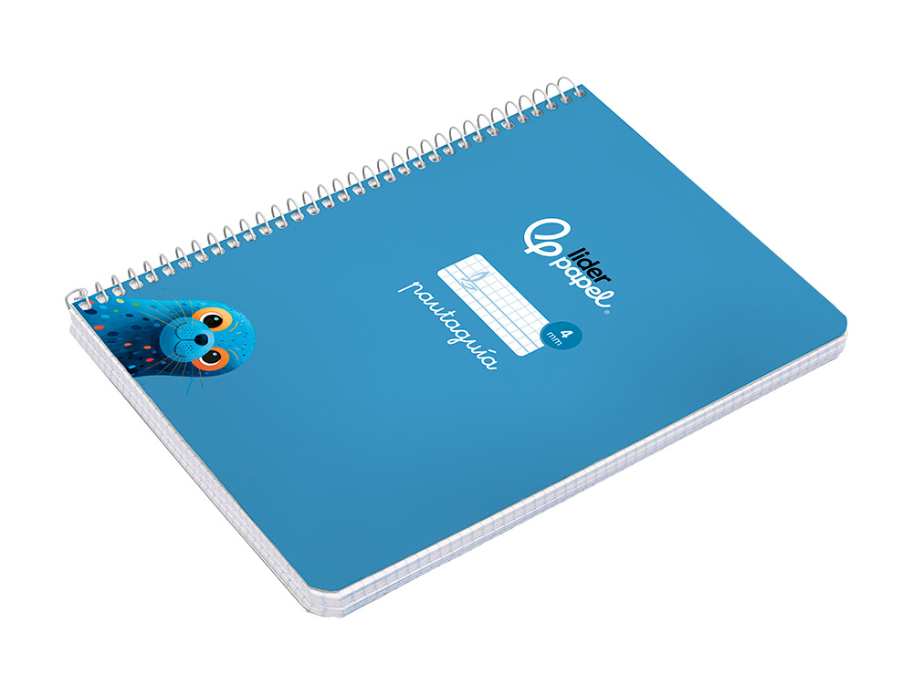 CUADERNO ESPIRAL LIDERPAPEL A5 PAUTAGUIA TAPA DURA 80H 90 GR CUADRO PAUTADO 4MM COLOR AZUL