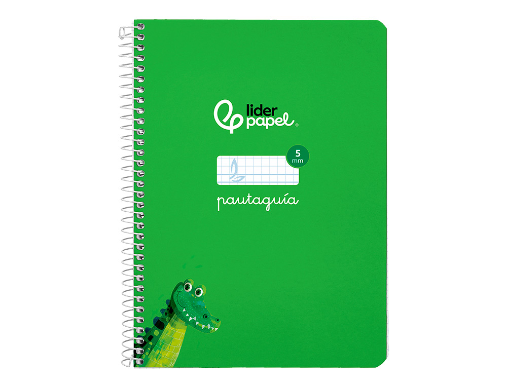 CUADERNO ESPIRAL LIDERPAPEL A5 PAUTAGUIA TAPA DURA 80H 90 GR CUADRO PAUTADO 5MM COLOR VERDE