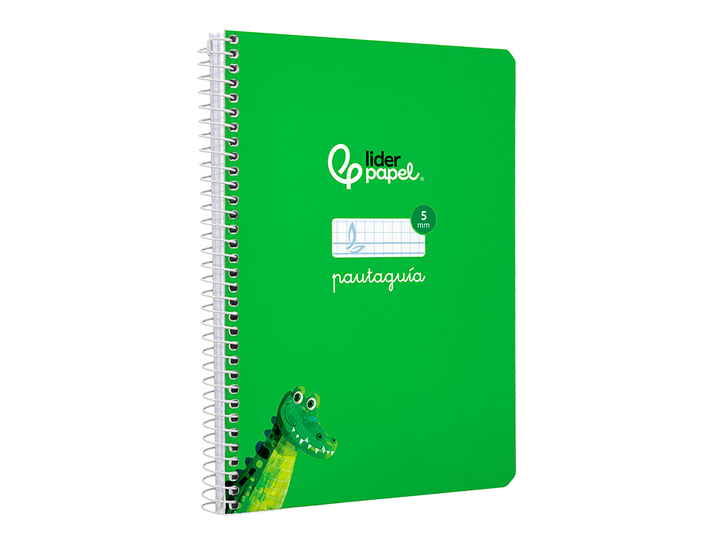CUADERNO ESPIRAL LIDERPAPEL A5 PAUTAGUIA TAPA DURA 80H 90 GR CUADRO PAUTADO 5MM COLOR VERDE