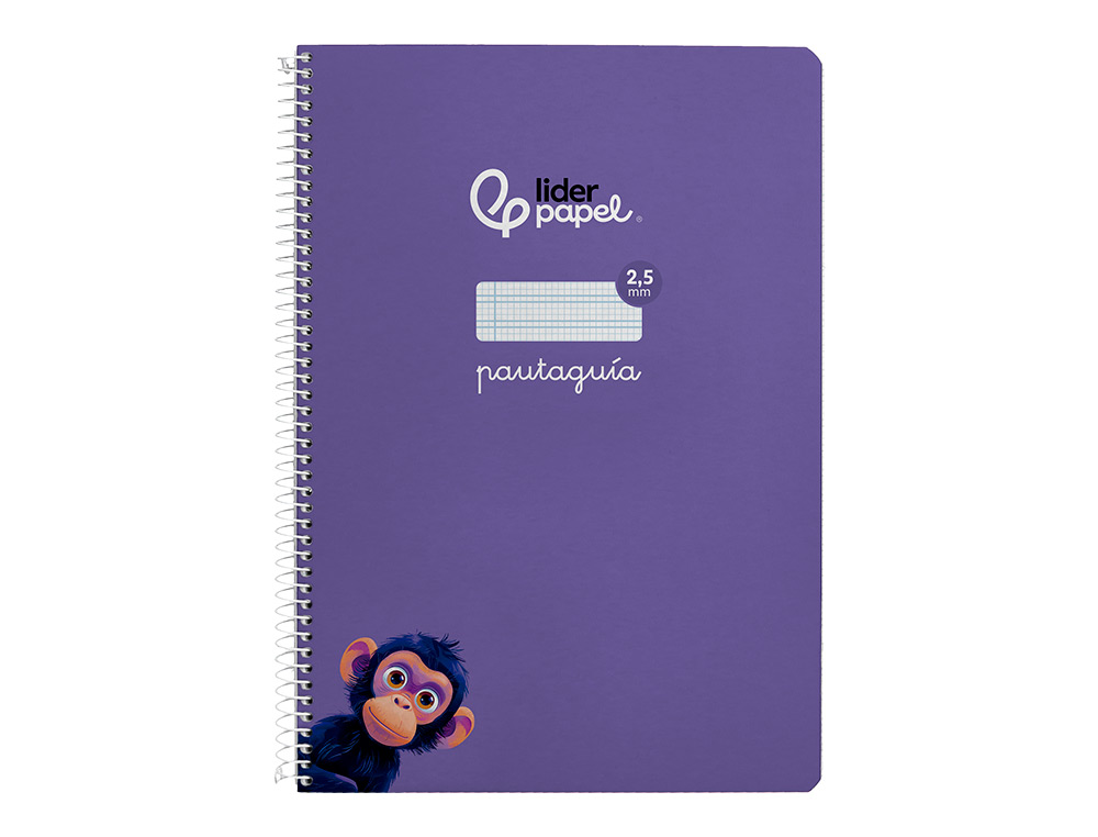 CUADERNO ESPIRAL LIDERPAPEL A4 PAUTAGUIA TAPA BLANDA 80H 75 GR CUADRO PAUTADO 2,5MM COLOR LILA