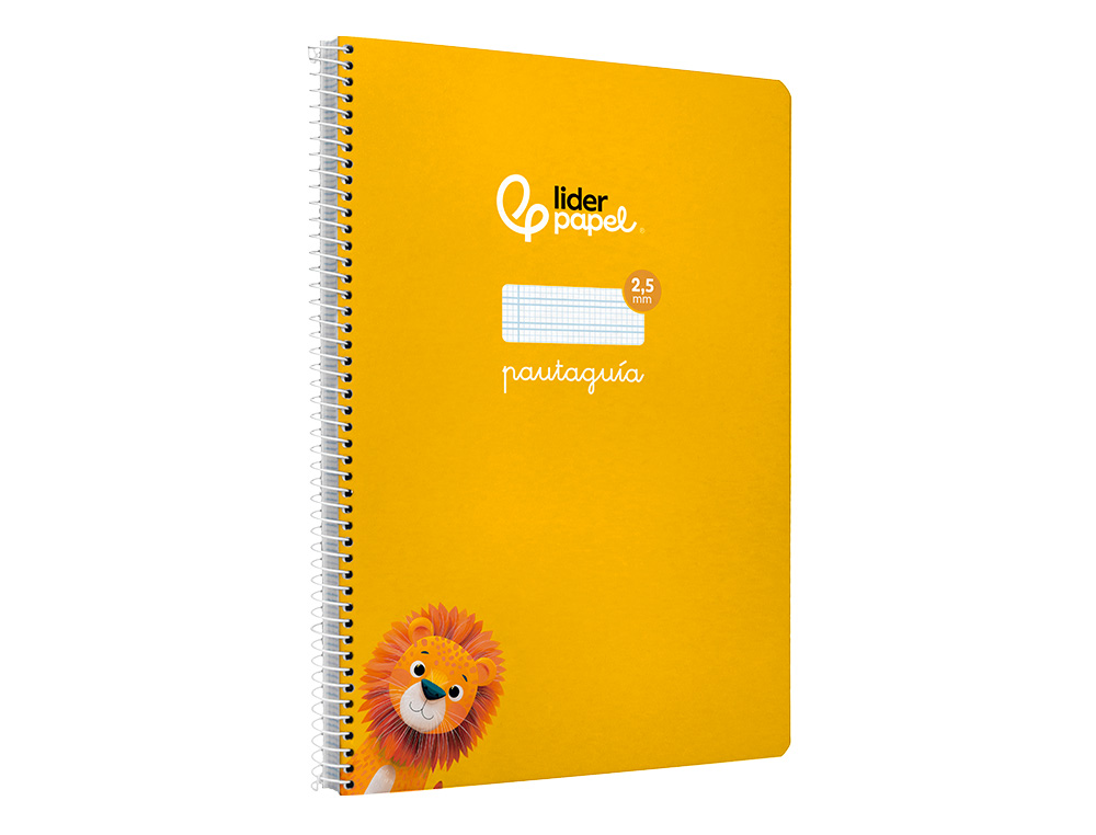 CUADERNO ESPIRAL LIDERPAPEL DIN A4 PAUTAGUIA TAPA DURA 80H 90 GR CUADRO PAUTADO 2,5 MM COLOR AMARILLO