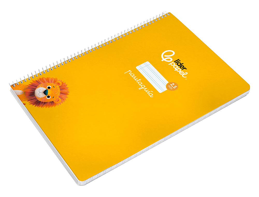 CUADERNO ESPIRAL LIDERPAPEL DIN A4 PAUTAGUIA TAPA DURA 80H 90 GR CUADRO PAUTADO 2,5 MM COLOR AMARILLO
