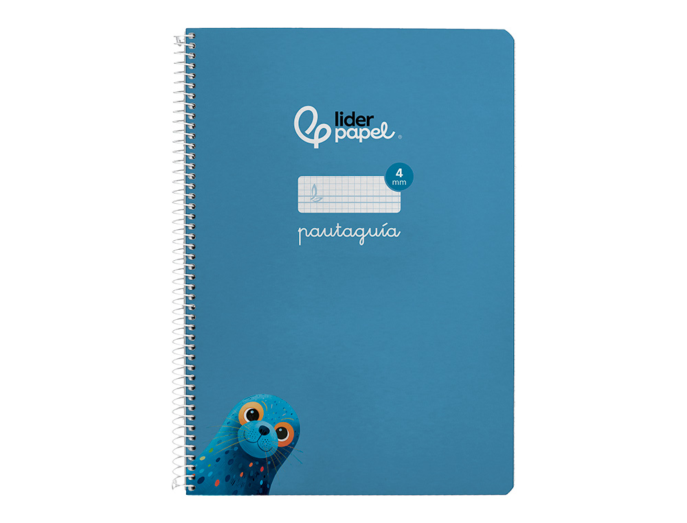 CUADERNO ESPIRAL LIDERPAPEL A4 PAUTAGUIA TAPA DURA 80H 90 GR CUADRO PAUTADO 4MM COLOR AZUL