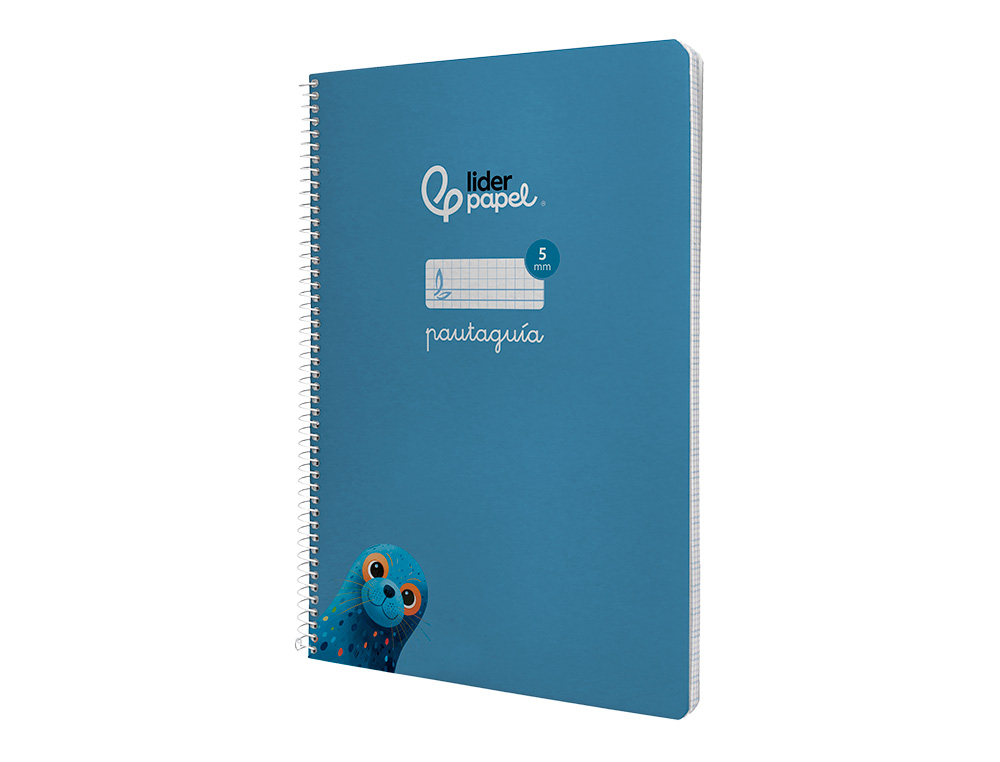 CUADERNO ESPIRAL LIDERPAPEL DIN A4 PAUTAGUIA TAPA DURA 80H 90 GR CUADRO PAUTADO 5MM COLOR AZUL