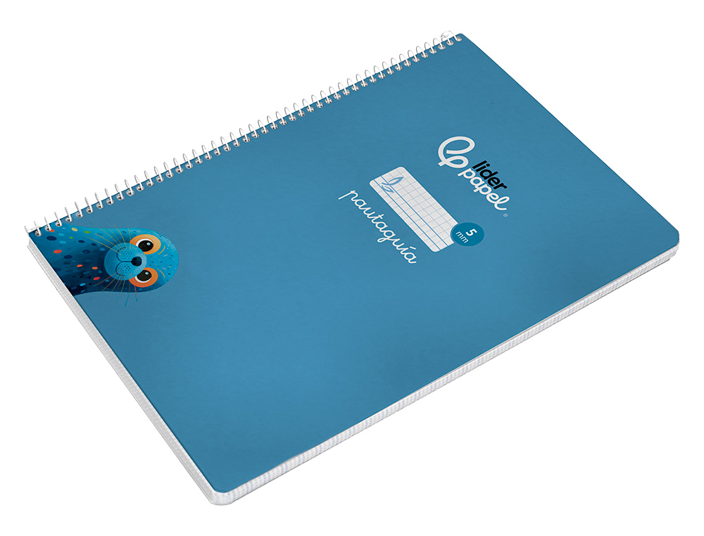 CUADERNO ESPIRAL LIDERPAPEL DIN A4 PAUTAGUIA TAPA DURA 80H 90 GR CUADRO PAUTADO 5MM COLOR AZUL
