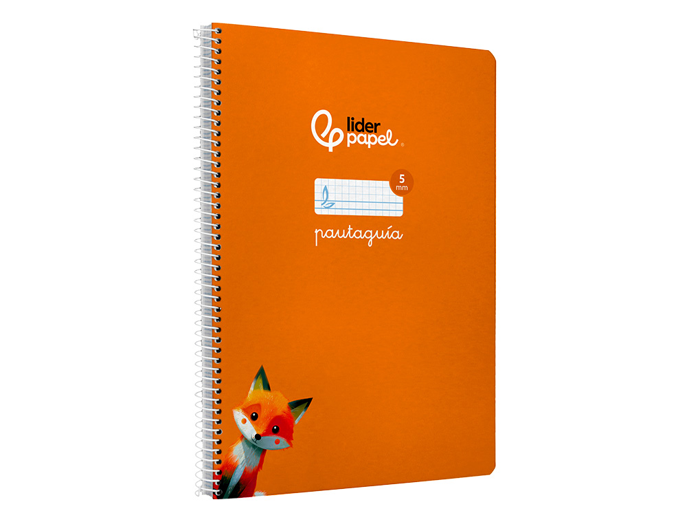 CUADERNO ESPIRAL LIDERPAPEL DIN A4 PAUTAGUIA TAPA DURA 80H 90 GR CUADRO PAUTADO 5MM COLOR NARANJA