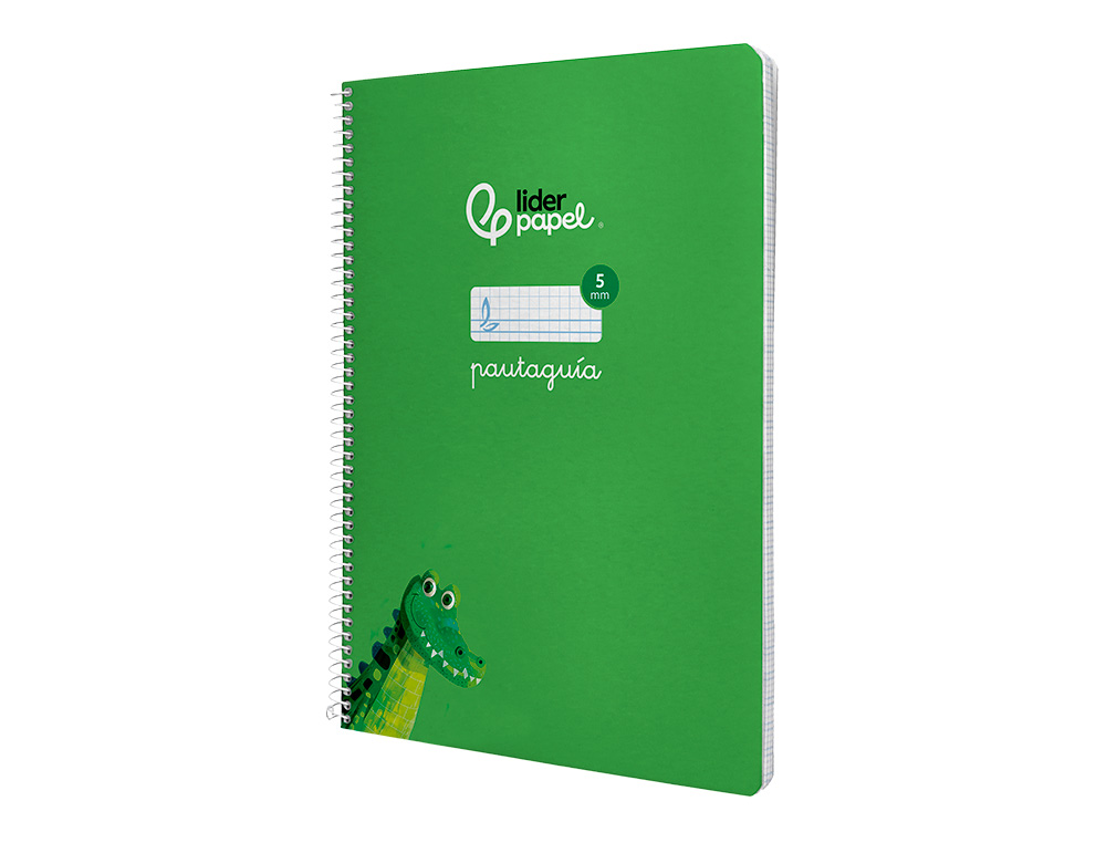 CUADERNO ESPIRAL LIDERPAPEL DIN A4 PAUTAGUIA TAPA DURA 80H 90 GR CUADRO PAUTADO 5MM COLOR VERDE