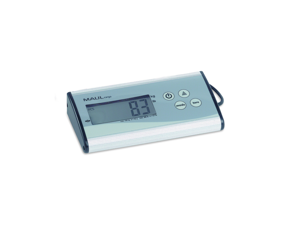BASCULA PARA PAQUETES MAUL CARGO CON VISOR SEPARADO 120 KG PRECISION PESAJE 50 GR COLOR ACERO INOXIDABLE