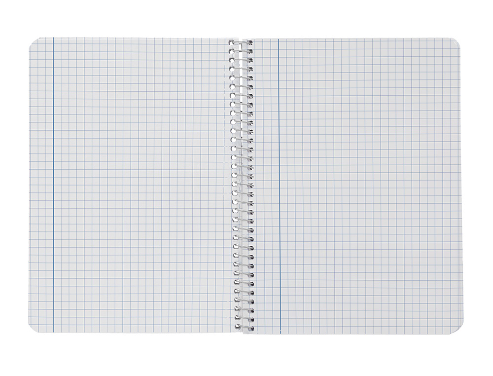CUADERNO ESPIRAL LIDERPAPEL A4 SMART TAPA BLANDA 80H 75GR CUADRO 6 MM CON MARGEN COLORES SURTIDOS