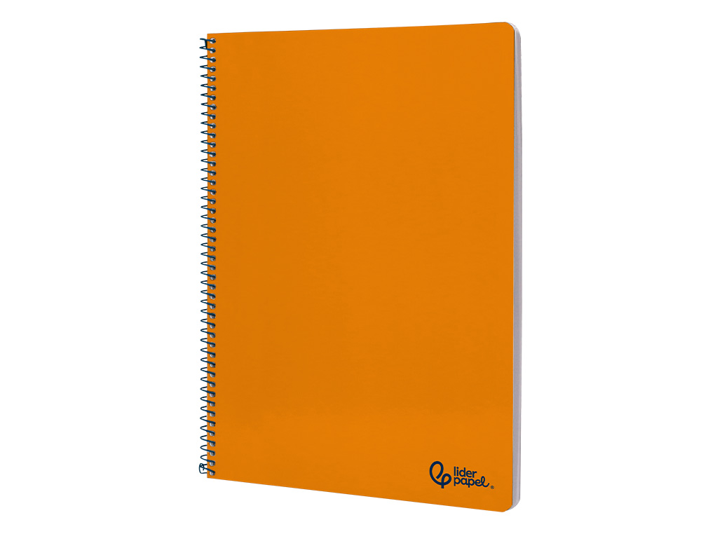CUADERNO ESPIRAL LIDERPAPEL A4 SMART TAPA BLANDA 80H 75GR CUADRO 4MM CON MARGEN COLOR NARANJA