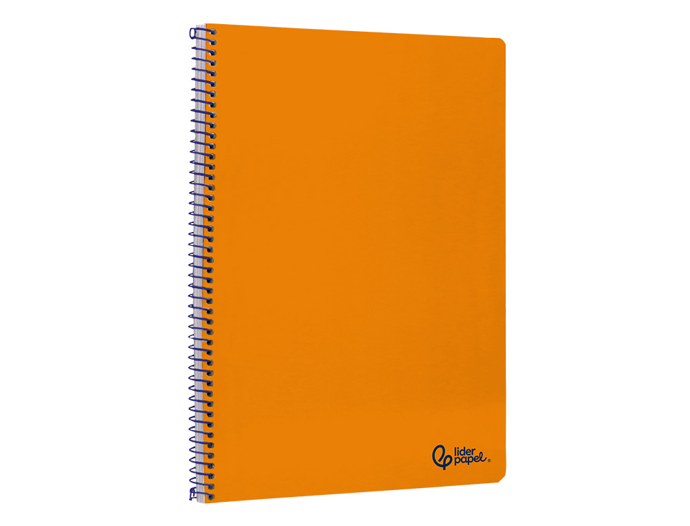 CUADERNO ESPIRAL LIDERPAPEL A4 SMART TAPA BLANDA 80H 75GR CUADRO 4MM CON MARGEN COLOR NARANJA