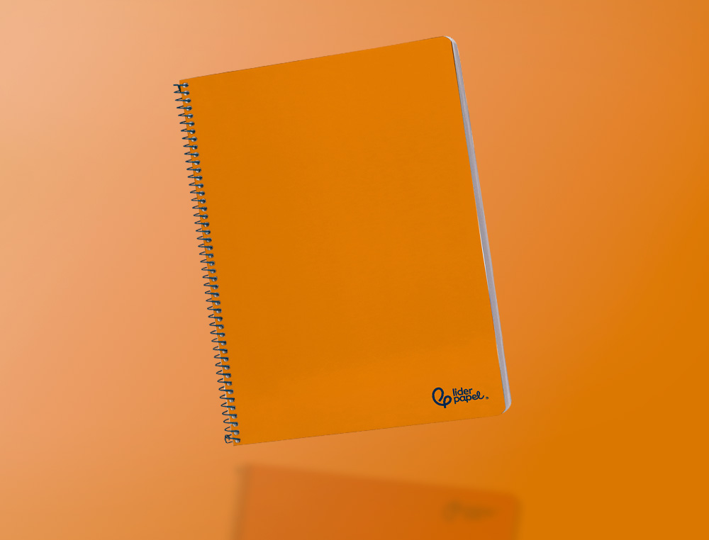 CUADERNO ESPIRAL LIDERPAPEL A4 SMART TAPA BLANDA 80H 75GR CUADRO 4MM CON MARGEN COLOR NARANJA