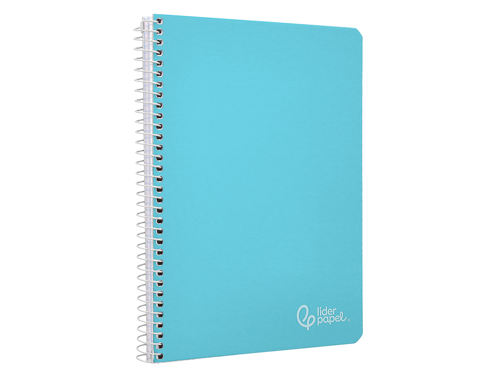 CUADERNO ESPIRAL LIDERPAPEL A4 WITTY TAPA DURA 80H 90GR CUADRO 4MM CON MARGEN COLOR CELESTE