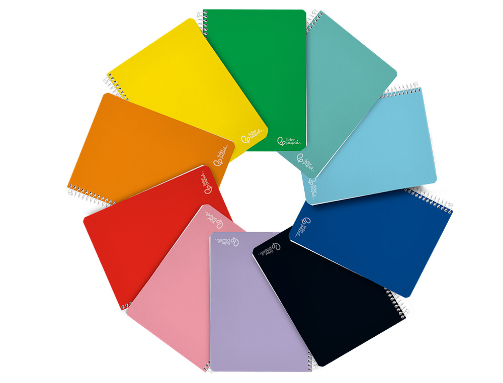 CUADERNO ESPIRAL LIDERPAPEL A4 WITTY TAPA DURA 80H 90GR RAYADO MONTESSORI 5MM COLORES SURTIDOS
