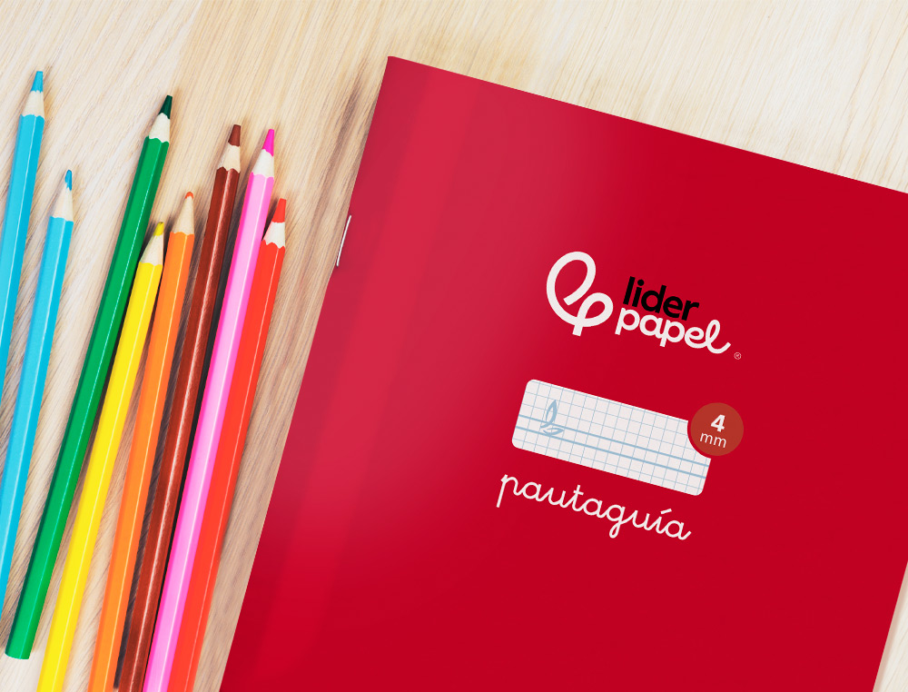 LIBRETA LIDERPAPEL PAUTAGUIA TAPA CARTONCILLO 32H A4 75GR CUADRICULADO PAUTADO 4MM CON MARGEN 6 COLORES SURTIDOS