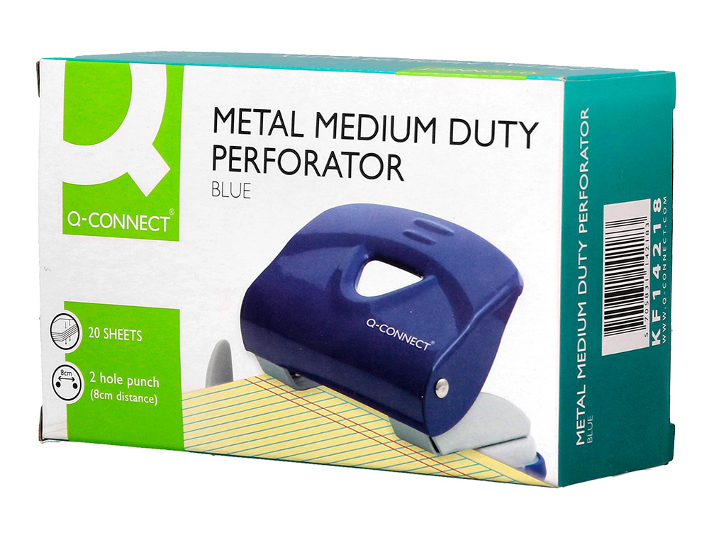 TALADRADOR Q-CONNECT KF14218 AZUL ABERTURA 2 MM CAPACIDAD 20 HOJAS