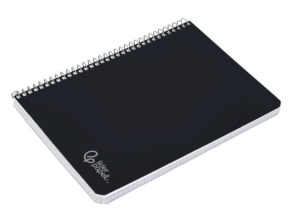 CUADERNO ESPIRAL LIDERPAPEL A4 WITTY TAPA DURA 80H 90GR RAYADO HORIZONTAL CON MARGEN COLOR NEGRO