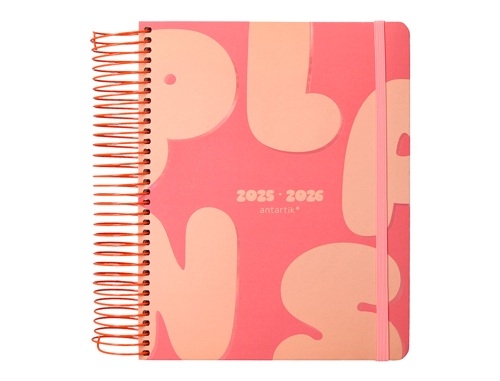 AGENDA ESCOLAR ANTARTIK 25-26 ESPIRAL PLANS NARANJA DIA PAGINA A5 BILINGE PAPEL FSC 80 GR