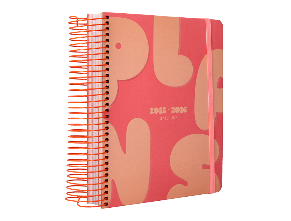 AGENDA ESCOLAR ANTARTIK 25-26 ESPIRAL PLANS NARANJA DIA PAGINA A5 BILINGE PAPEL FSC 80 GR