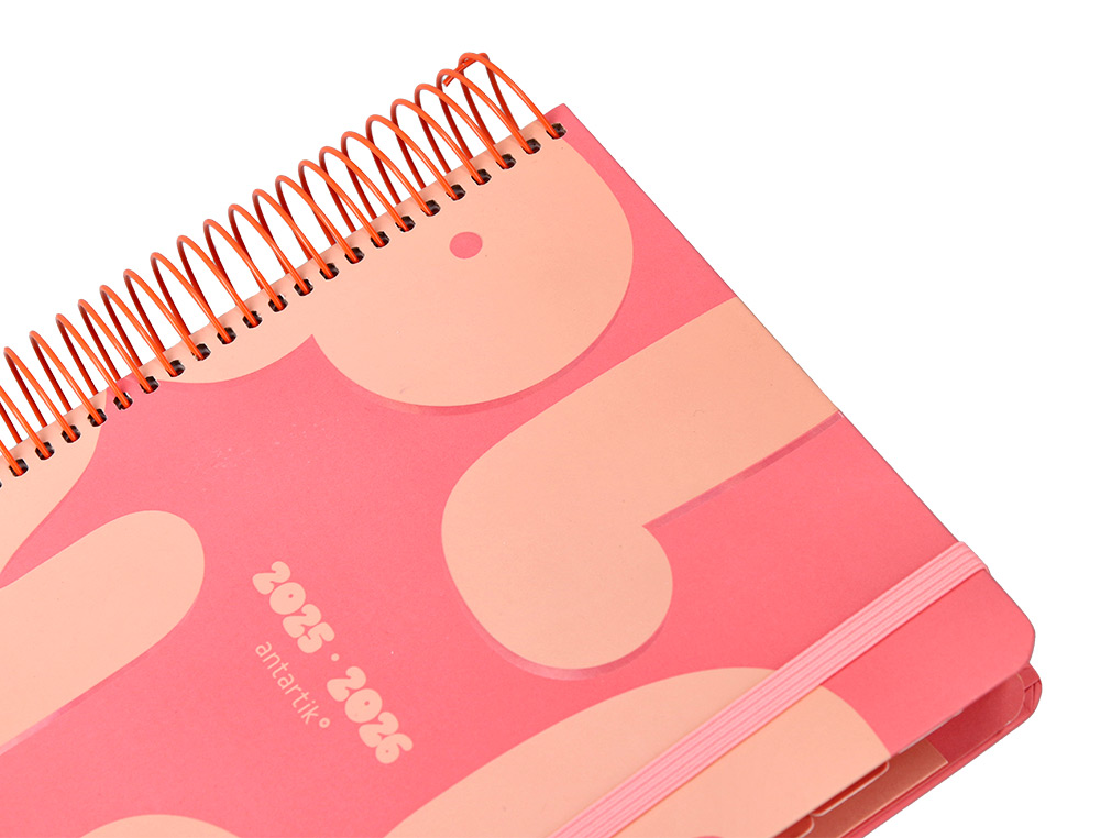 AGENDA ESCOLAR ANTARTIK 25-26 ESPIRAL PLANS NARANJA DIA PAGINA A5 BILINGE PAPEL FSC 80 GR
