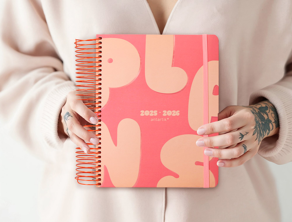 AGENDA ESCOLAR ANTARTIK 25-26 ESPIRAL PLANS NARANJA DIA PAGINA A5 BILINGE PAPEL FSC 80 GR