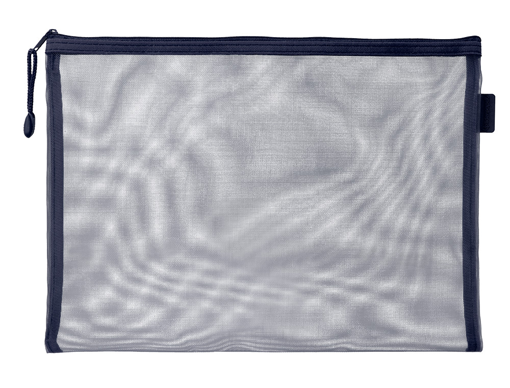 BOLSA ZIPPER BAG LIDERPAPEL POLIESTER TRANSPIRABLE MULTIUSOS DIN A4 AZUL MARINO