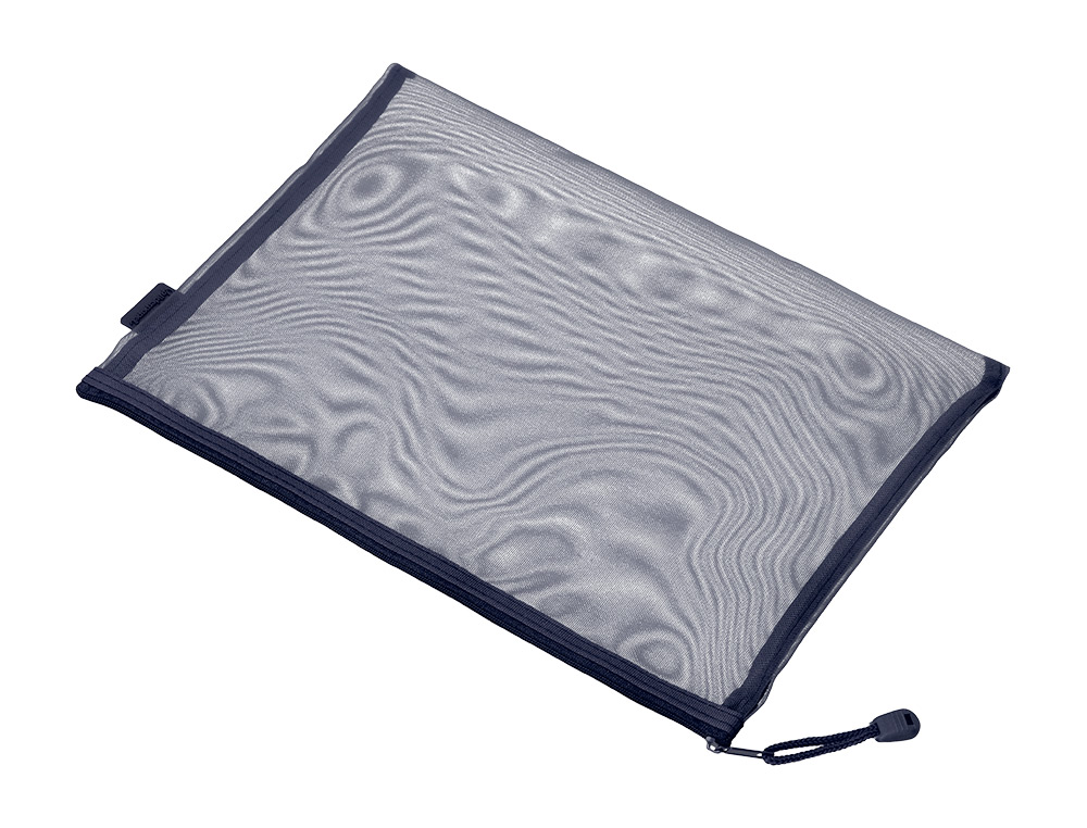 BOLSA ZIPPER BAG LIDERPAPEL POLIESTER TRANSPIRABLE MULTIUSOS DIN A4 AZUL MARINO