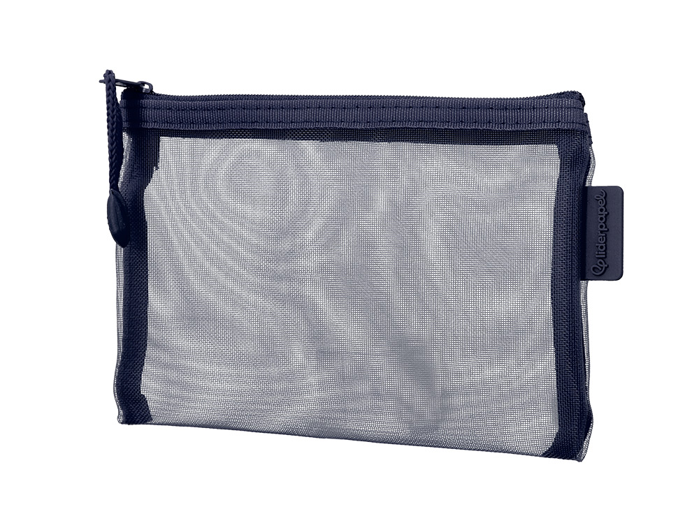 BOLSA ZIPPER BAG LIDERPAPEL POLIESTER TRANSPIRABLE MULTIUSOS DIN A6 AZUL MARINO