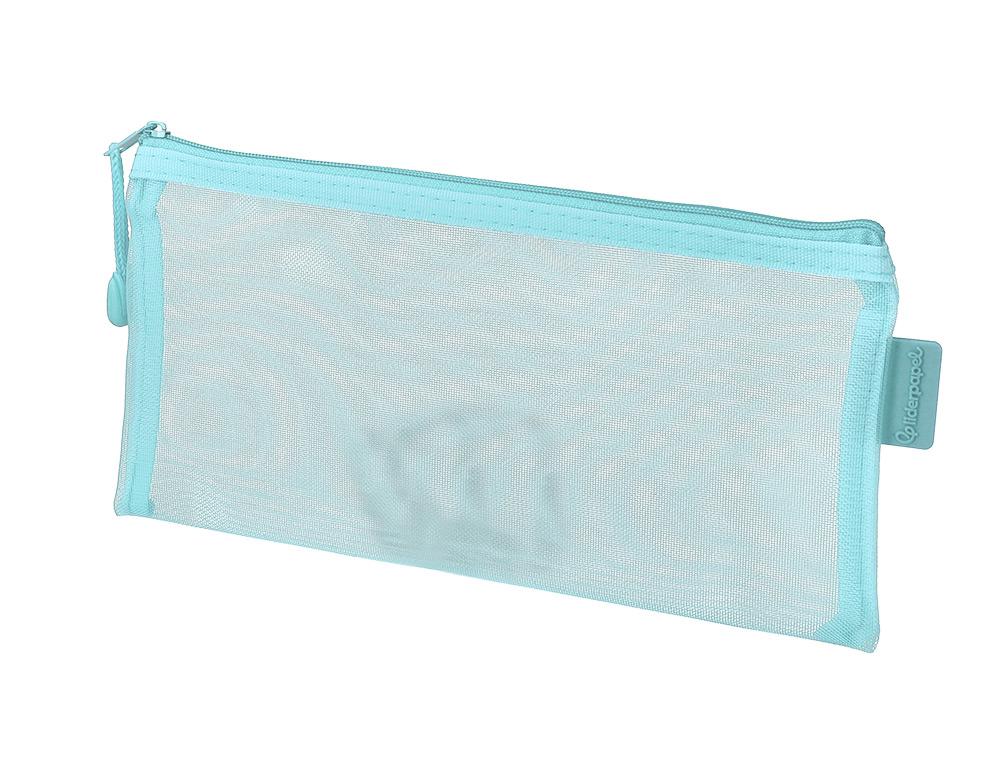BOLSA ZIPPER BAG LIDERPAPEL POLIESTER TRANSPIRABLE MULTIUSOS TICKET 230X115 MM AZUL PASTEL