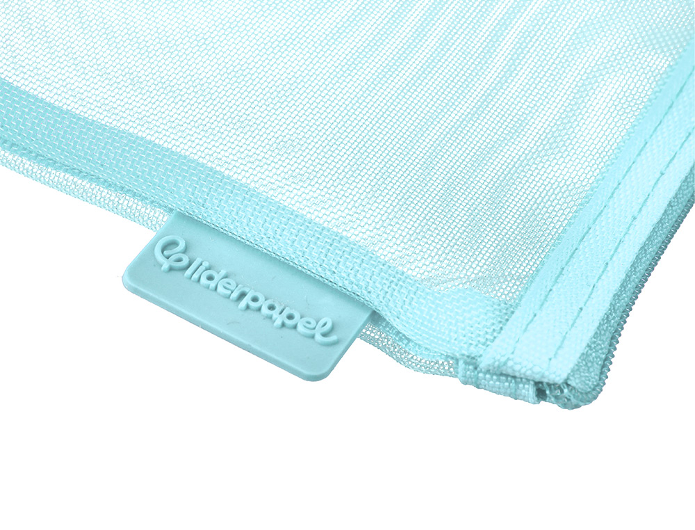 BOLSA ZIPPER BAG LIDERPAPEL POLIESTER TRANSPIRABLE MULTIUSOS TICKET 230X115 MM AZUL PASTEL