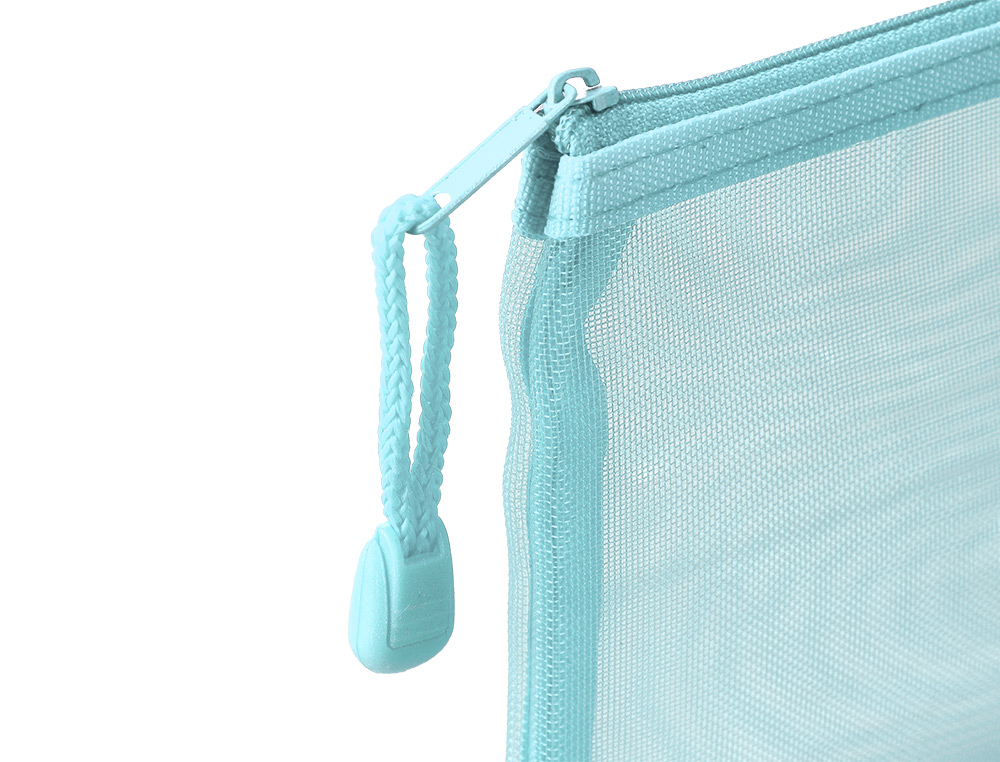 BOLSA ZIPPER BAG LIDERPAPEL POLIESTER TRANSPIRABLE MULTIUSOS TICKET 230X115 MM AZUL PASTEL