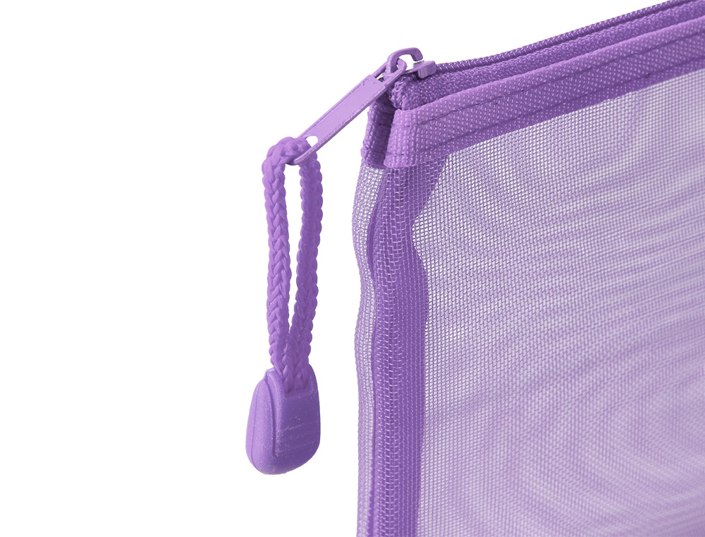 BOLSA ZIPPER BAG LIDERPAPEL POLIESTER TRANSPIRABLE MULTIUSOS DIN A5 MORADO PASTEL