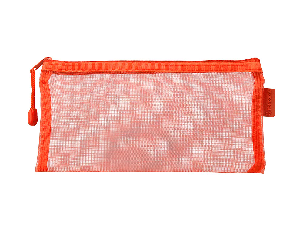 BOLSA ZIPPER BAG LIDERPAPEL POLIESTER TRANSPIRABLE MULTIUSOS TICKET 230X115 MM NARANJA