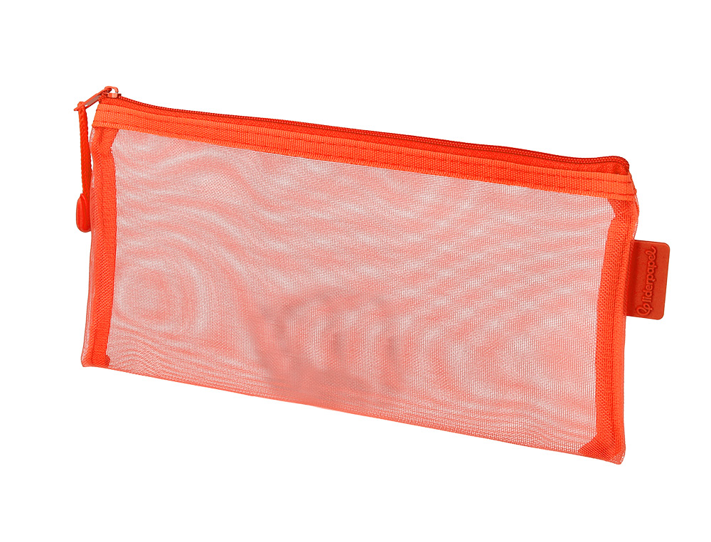 BOLSA ZIPPER BAG LIDERPAPEL POLIESTER TRANSPIRABLE MULTIUSOS TICKET 230X115 MM NARANJA
