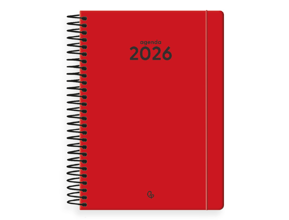 AGENDA ESPIRAL LIDERPAPEL CLASSIC A5 2026 SEMANA VISTA ROJO PAPEL 70 GR FSC