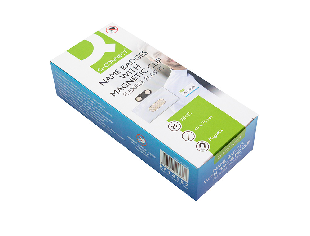 IDENTIFICADOR Q-CONNECT KF14137 CON CLIP MAGNETICO APERTURA SUPERIOR 40X75 MM