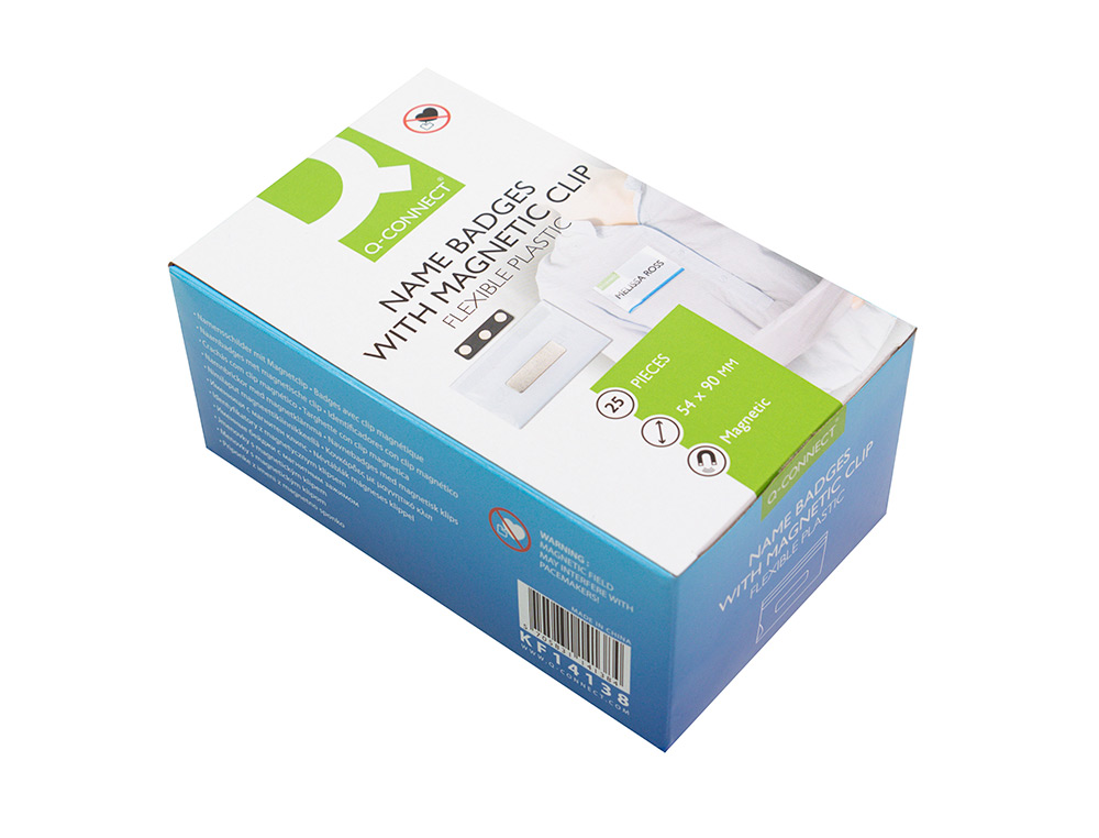 IDENTIFICADOR Q-CONNECT KF14138 CON CLIP MAGNETICO APERTURA SUPERIOR 54X90 MM