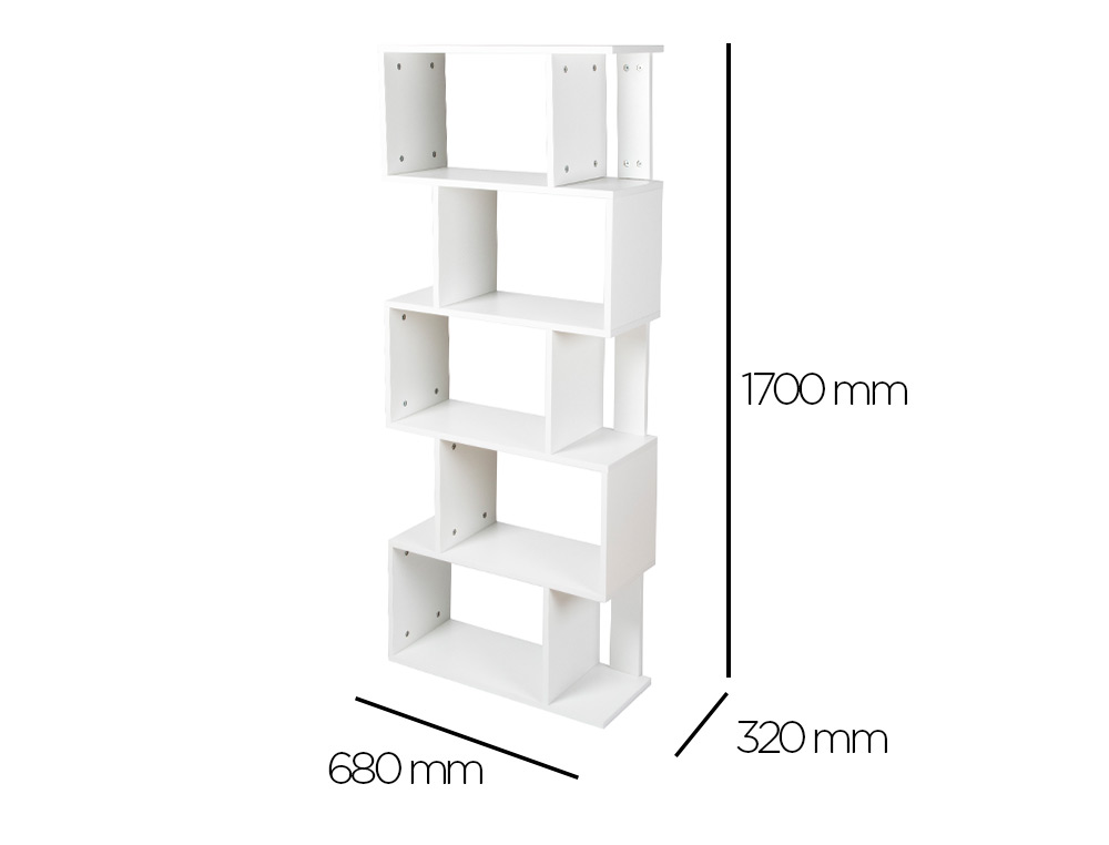 EXPOSITOR LOTE BELIUS DE PIE BLANCO 50 PIEZAS MELAMINA 5 ESTANTES 680X320X1700 MM