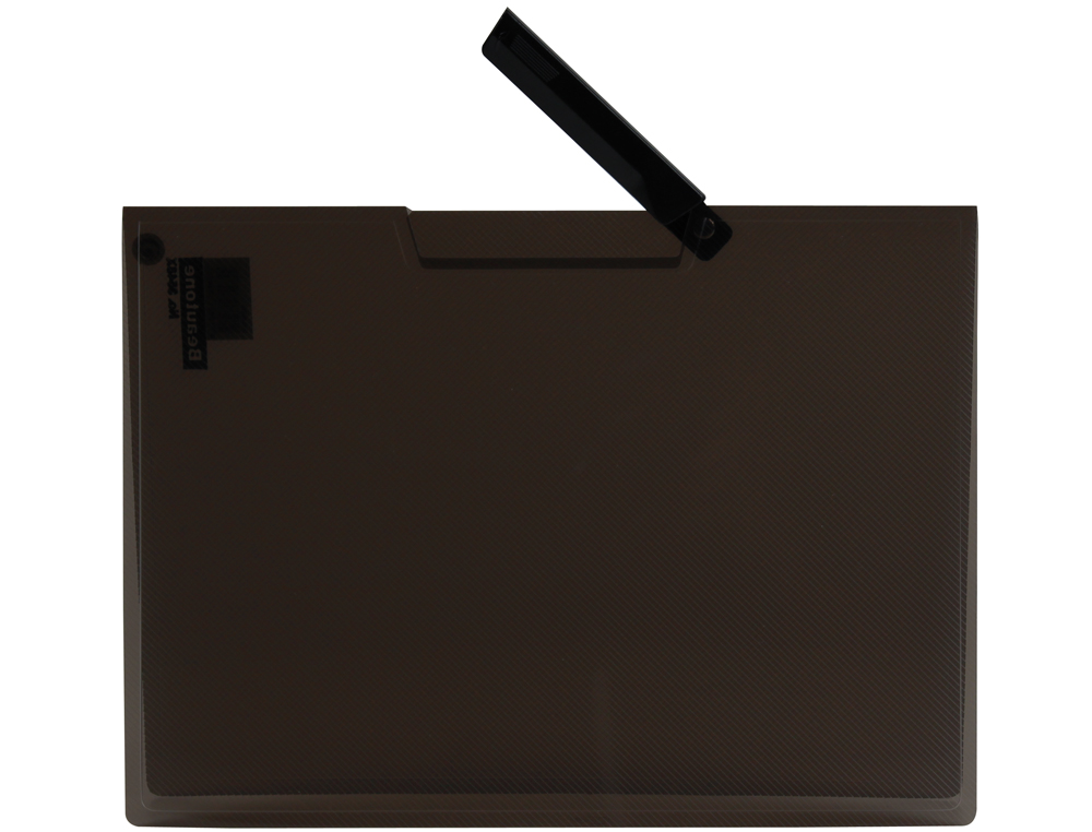 CARPETA LIDERPAPEL DOSSIER PINZA LATERAL 35485 POLIPROPILENO DIN A4 NEGRA 30 HOJAS PINZA GIRATORIA
