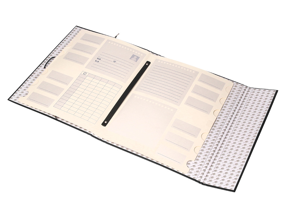 CARPETA CLASIFICADORA LIDERPAPEL 12 DEPARTAMENTOS FOLIO PROLONGADO CARTON FORRADO NEGRA