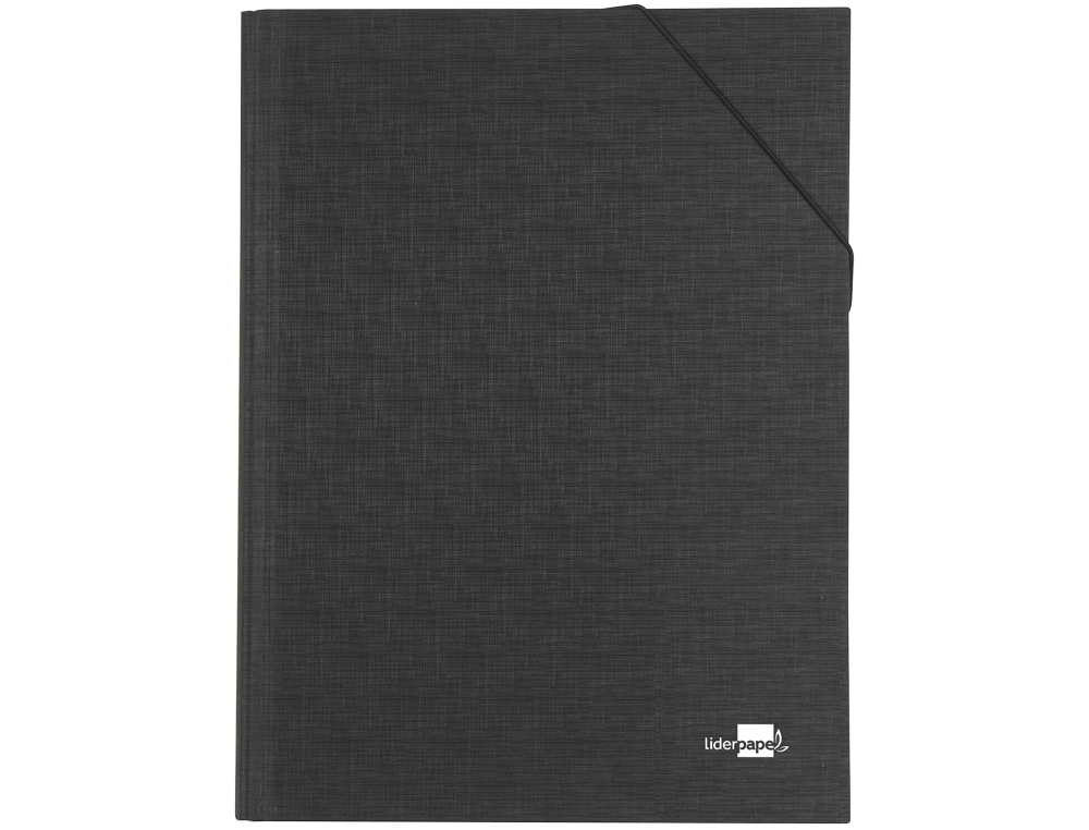 CARPETA CLASIFICADORA LIDERPAPEL 12 DEPARTAMENTOS FOLIO PROLONGADO CARTON FORRADO NEGRA
